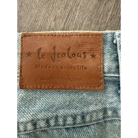 Le Jealous Vintage Denim Skirt Y2K Beaded Floral 42 Large Boho Hippie Festival - Picture 5 of 9